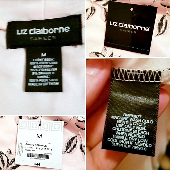 Liz Claiborne Floral Embroidered Top Pink Size M - Picture 8 of 11